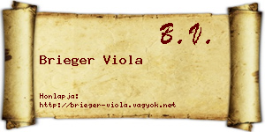 Brieger Viola névjegykártya